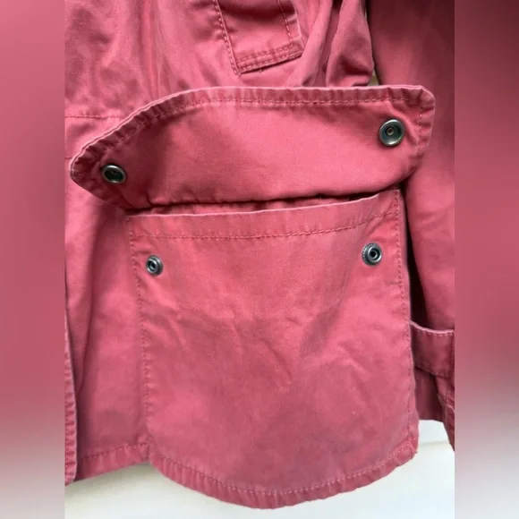 Madewell Dusty Rose/Brick Prosper Utility Jacket, Adjustable Waist, Pockets, L - Picture 4 of 10